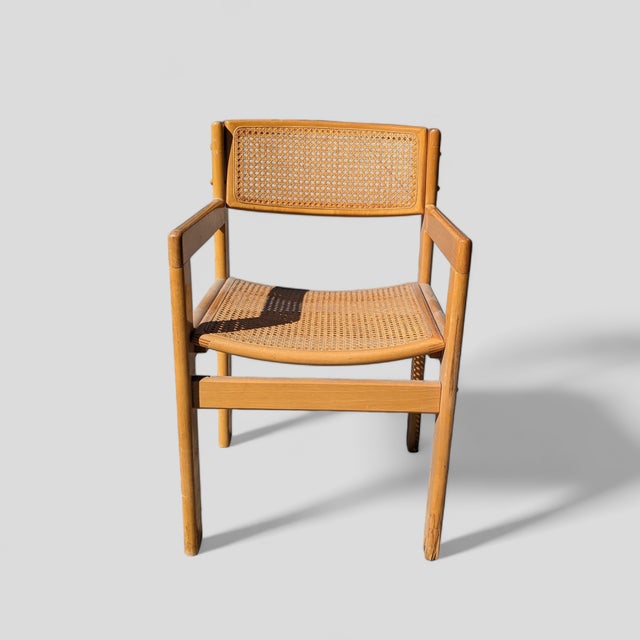 Mid-Century Birch and Cane Accent Chair For Sale - Image 4 of 9