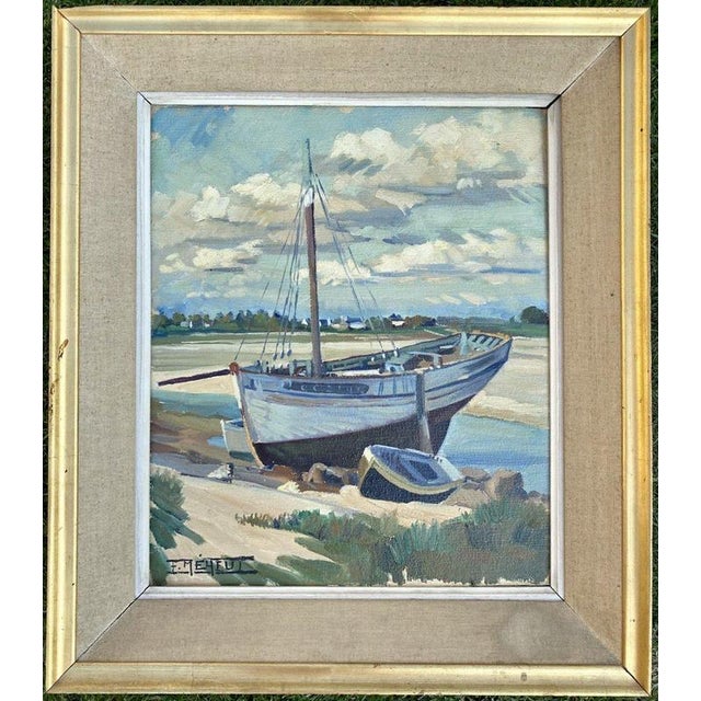 F. Meheut, Breton Boat, Oil on Hardboard For Sale - Image 13 of 13