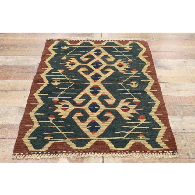 Textile Vintage Persian Shiraz Kilim Rug - 02'10 X 03'06 For Sale - Image 7 of 9