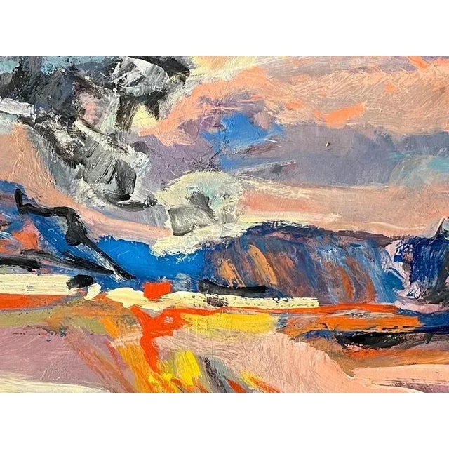 Jean Krille, Landscape 154, Oil on Masonite, 1989 For Sale - Image 4 of 11