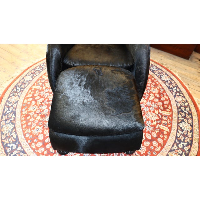 Sole Armchair and Ottoman in Black Pony Hide Leather from Stone International, 2010s For Sale - Image 15 of 16