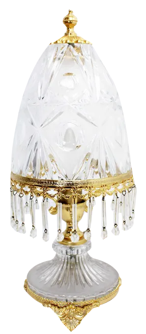 Table Lamp in Crystal and Fine Gold-Plated Metal from Cre Art, Italy, 1970s