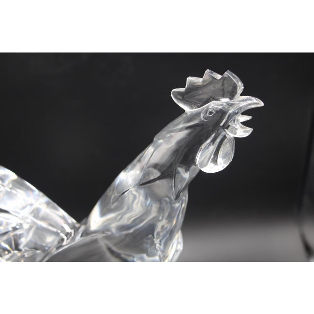 Glass Large Art Deco Crystal Cockerel by Georges Chevalier for Baccarat For Sale - Image 7 of 13