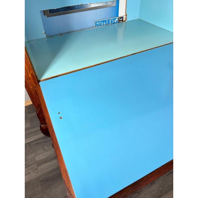 Vintage French Louis XVI Style Carved Oak Cabinet with Drawer For Sale - Image 14 of 15