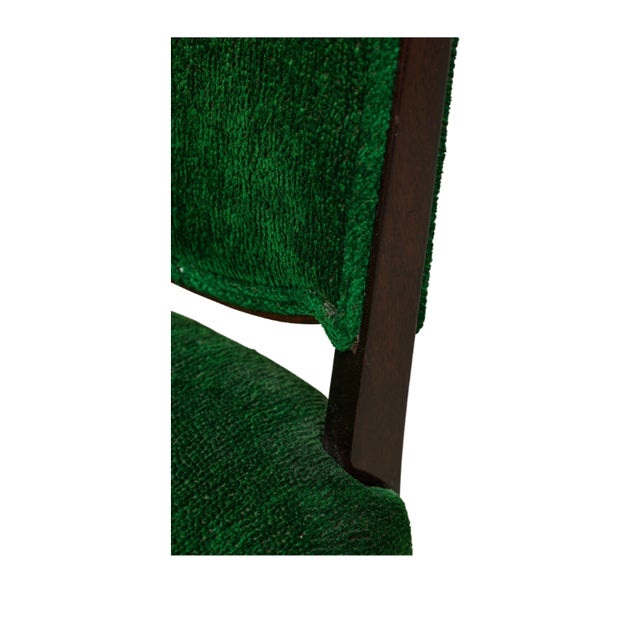 Emerald Set of Eight Jules Leleu Dining Chairs, Newly Restored in Emerald Bouclé For Sale - Image 8 of 12