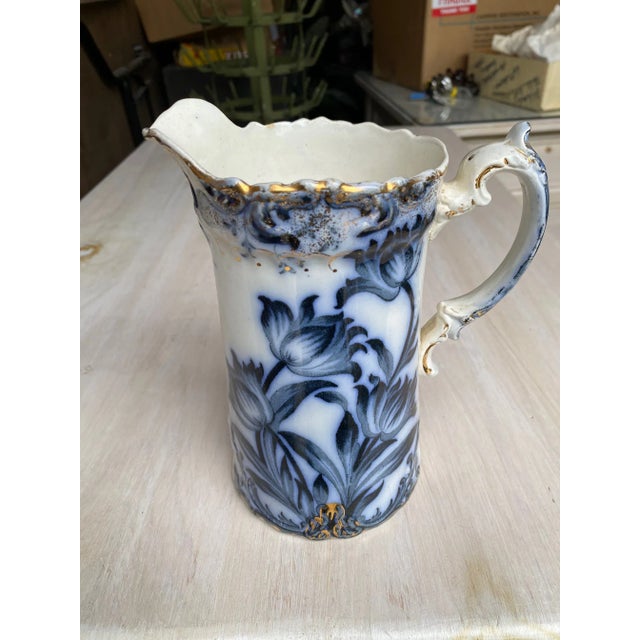 Antique Late 19th Century Black and White Porcelain Pitcher For Sale - Image 9 of 9