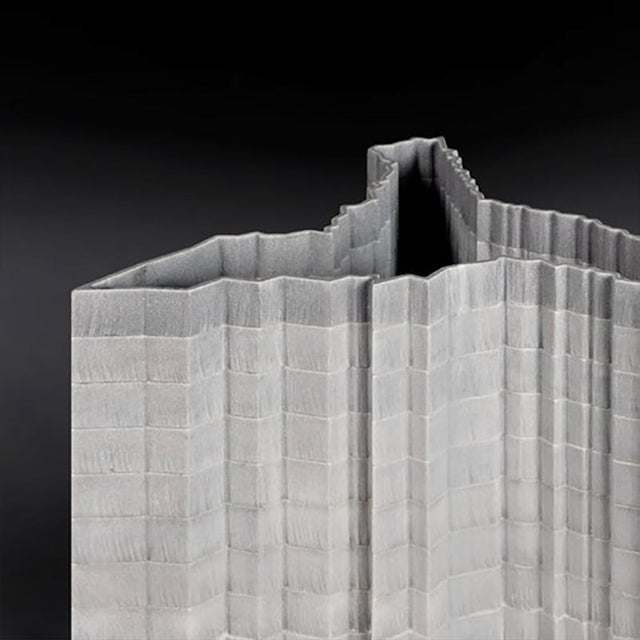 Stripes d3 decorative vase in bardiglio marble by bufalini marmi dimensions: d 23 x w 23 x h 9 cm. Materials: bardiglio...