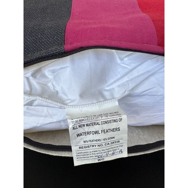 Acapillow Home Furnishings (Santa Monica, Ca) Goose Down Pillow With Striped Cover For Sale - Image 9 of 12