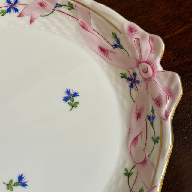 Herend Herend Blue Garland Porcelain Ribbon Tray For Sale - Image 4 of 12