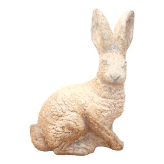 Vintage Whimsical Garden Bunny Statue For Sale