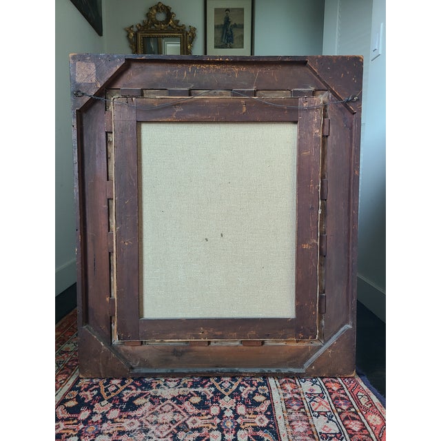 Antique 19th C. Oil Painting Folk Art Portrait in the Style of William Matthew Prior For Sale - Image 15 of 16