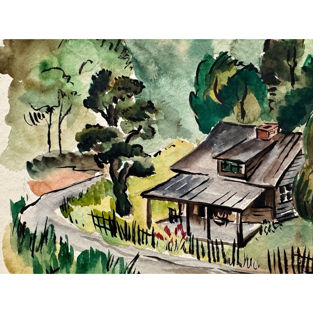 Original watercolor on paper by Henry Emil Salloch, also known as Heinz Emil Salloch, the German-born American artist and...