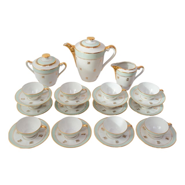 Vintage French Coffee Set for 12, 1950s, Set of 27 For Sale