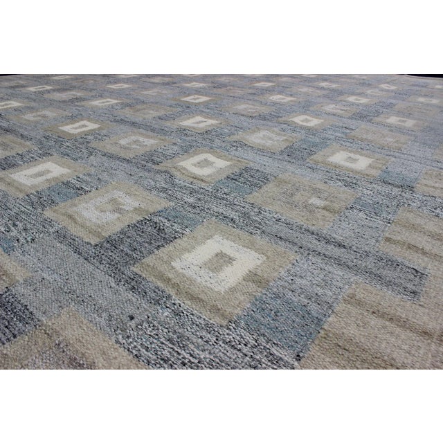 Scandinavian Modern Geometric Design Rug by Keivan Woven Arts, 10'4 X 13'9 For Sale - Image 4 of 6