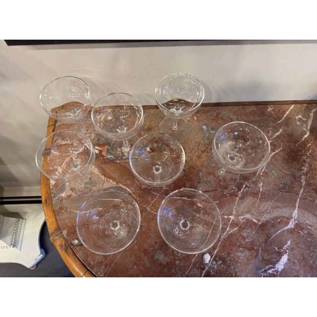 Late 20th Century Vintage Blown Glass Champagne Coupes For Sale - Image 5 of 9