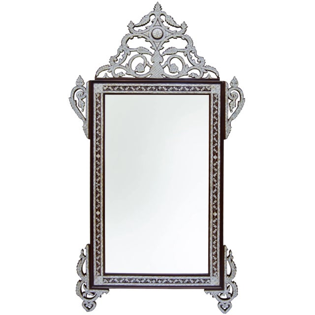 Vintage ArabesquePatterned MotherOfPearl Console Table & Mirror Set Chairish