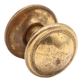 Reclaimed Cast Brass Beaded Dummy Door Knob For Sale