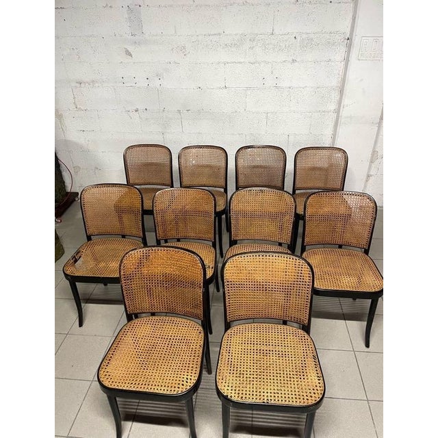 Model 811 Chairs by Josef Hoffmann for Drevounia Manufacture, 1970s, Set of 10 For Sale - Image 6 of 18