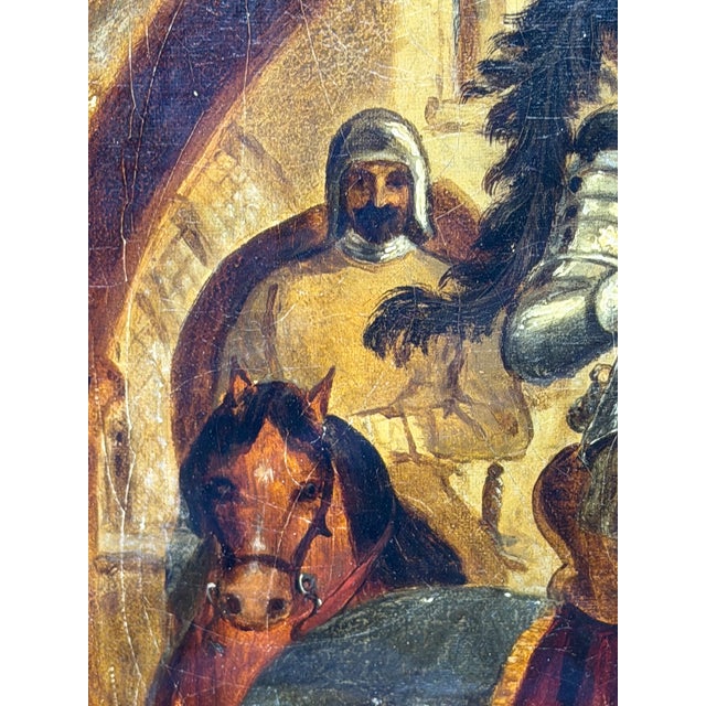 19th-Century British Victorian Renaissance Knight Equestrian Oil Painting, Circle of Sir John Gilbert Ra For Sale - Image 13 of 18