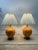 Mid-Century Modern Pair of Mid a Century Modern Orange Table Lamps With Lava Glaze For Sale - Image 3 of 12