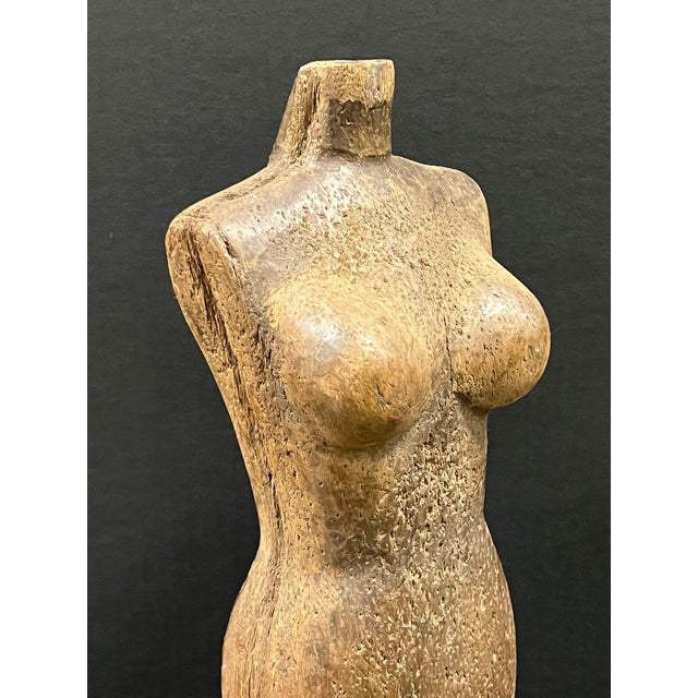 ITEM NAME: Carved Solid Wood Female Torso Sculpture Late 20th Century #T978 ORIGIN: Philippines AGES: Late 20th Century...