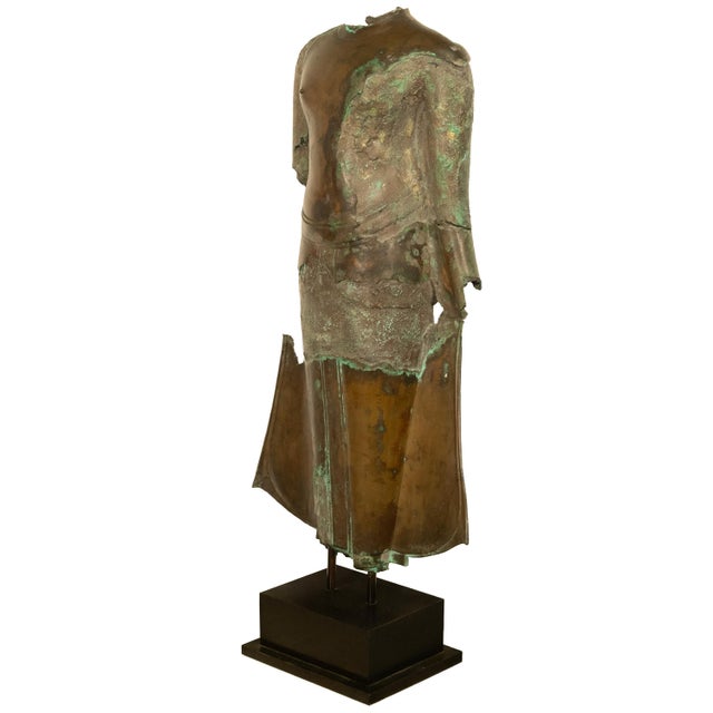 16th Century Large Ancient 16thC Thai Ayutthaya Bronze & Copper Buddha Sculpture Statue 1550 For Sale - Image 5 of 16