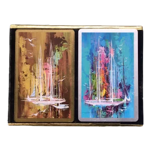 1960s Vintage Congress Abstract Sailing Playing Cards
