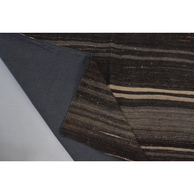 Black Black Vintage Organic Kilim Rug For Sale - Image 8 of 8