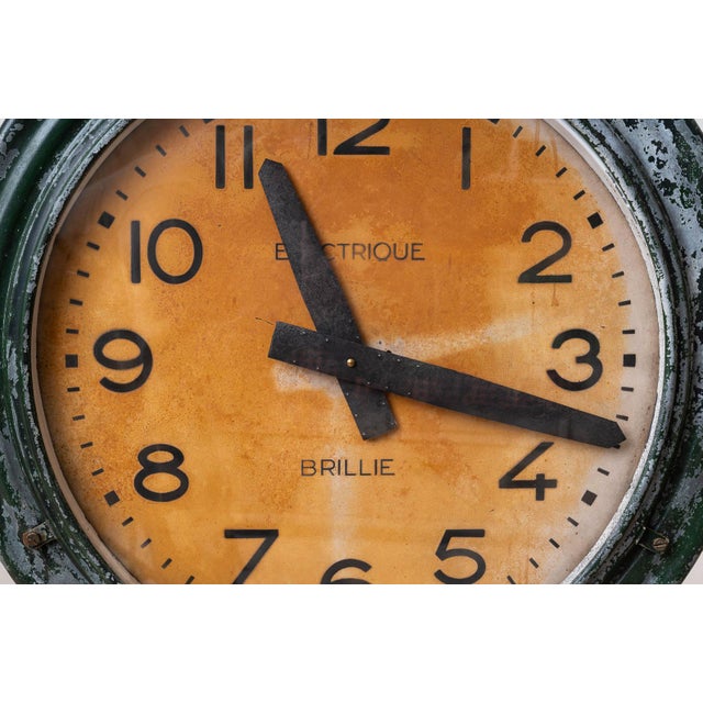 Antique Train Station Wall Clock from Brillie, 1920s For Sale - Image 4 of 8