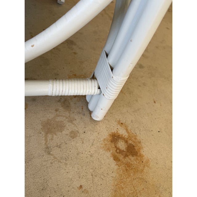 Wood Vintage Mid-Century Bent Rattan Lounge Chairs With Quadrille China Seas Upholstery For Sale - Image 7 of 12