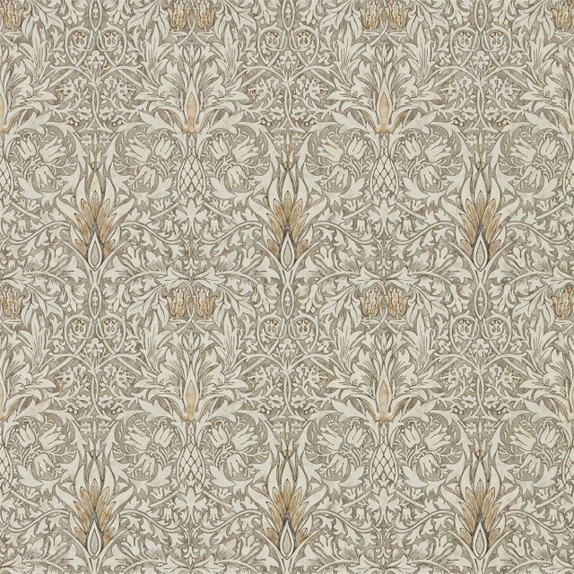 Morris & Co Snakeshead Wallpaper in Stone/Cream For Sale