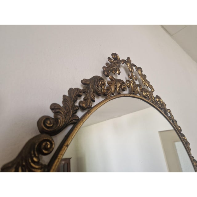 Baroque Oval Bronze Wall Mirror, 1960s For Sale - Image 13 of 17