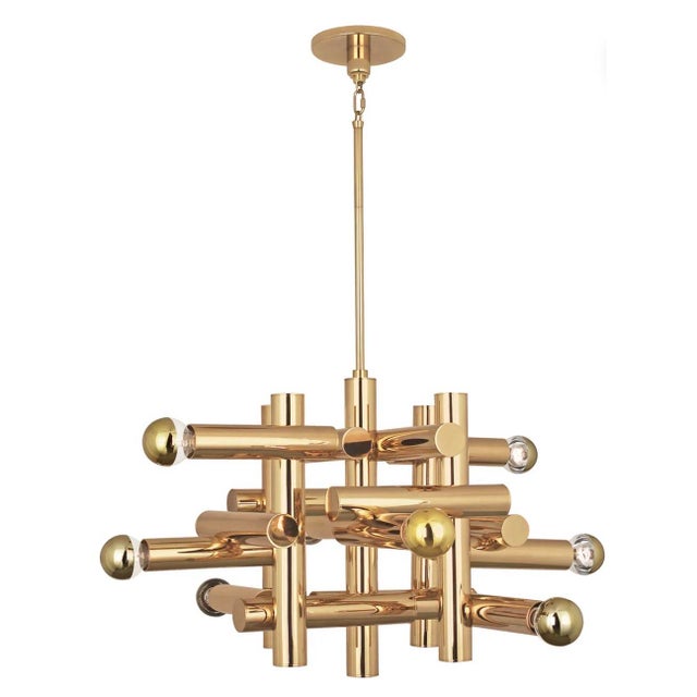 Mid-Century Modern Jonathan Adler Milano Kinetic Chandelier For Sale - Image 3 of 3