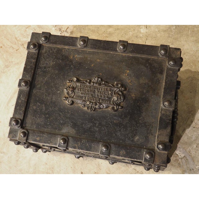 Heavy Antique Bauche Cast Iron Safe From Northeastern France, Circa 1870 For Sale - Image 15 of 16
