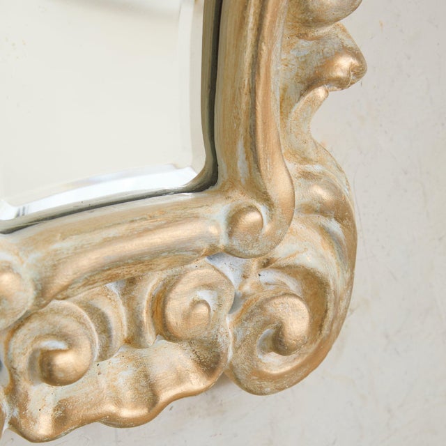 Gold French Petite Plaster Wall Mirror, 1940s For Sale - Image 8 of 9