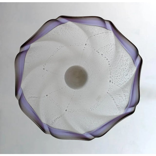 Mid-Century Italian Modern Murano Silver Leaf Glass Pendant Lamp, 1970s For Sale - Image 7 of 11