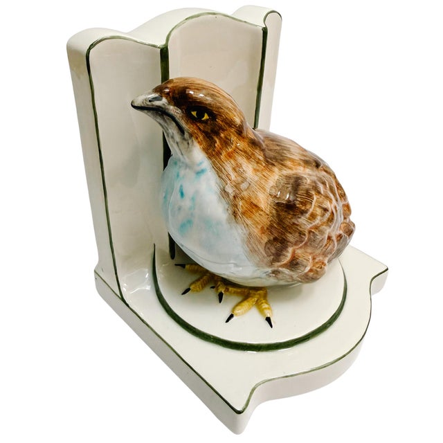 Late 20th Century Vintage Nora Fenton Italian Porcelain Quail Bookends - A Pair For Sale - Image 5 of 10