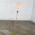 Mid 20th Century 1950-1960’s MCM Floor Lamp Brass Plated and Black Pheasant Tail Accent With Silk Drum Shade For Sale - Image 5 of 13