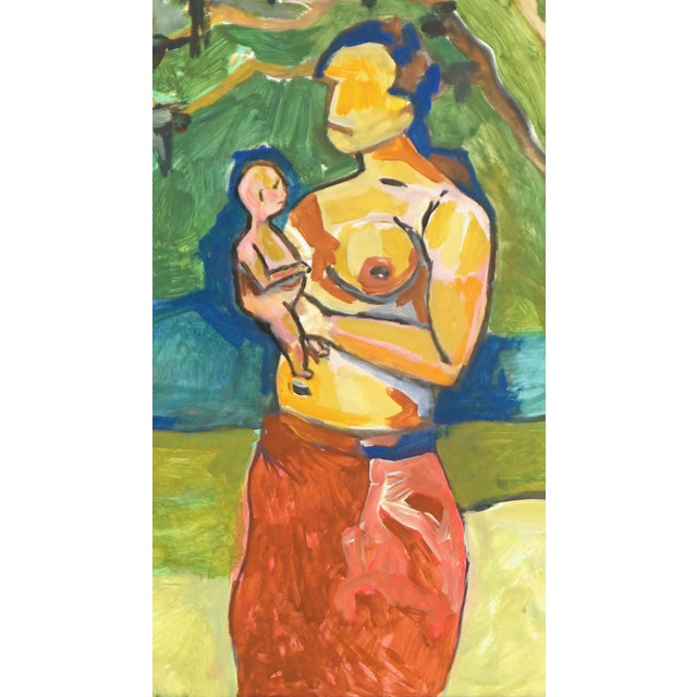 Original Abstract Expressionist - Hawaiian Mother and Baby by Michael William Eggleston For Sale - Image 4 of 6