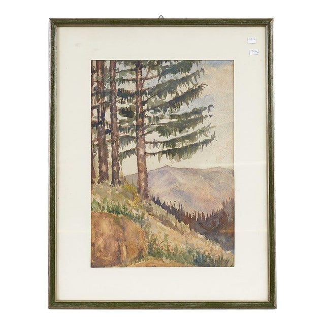 Antonio Bonetti, Mountain Landscape, 1950s, Watercolour For Sale