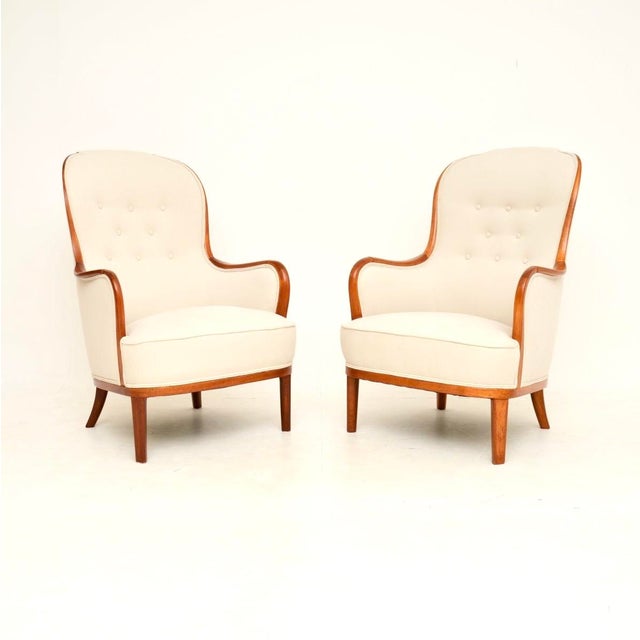 Vintage Swedish Chairs by Carl Malmsten, 1940s, Set of 2 For Sale - Image 9 of 9