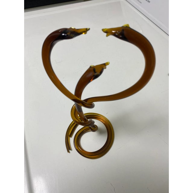Glass 1970s 3 Cobra Murano Glass Style Sculpture For Sale - Image 7 of 12