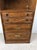 Vintage Campaign Style Oak Wall Unit With Brass Hardware For Sale - Image 12 of 17