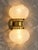 Vintage Art Deco Double Wall Sconce Frosted Glass Brass Metal Floral For Sale In Pittsburgh - Image 6 of 6