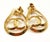 1990s Chanel Vintage Gold Plated CC Ribbon Tear Drop Ribbon Large 2 in 1 Clip on Earrings, A Pair For Sale - Image 5 of 7