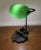 Green Glass Bankers Desk Lamp, 1960s For Sale - Image 3 of 8