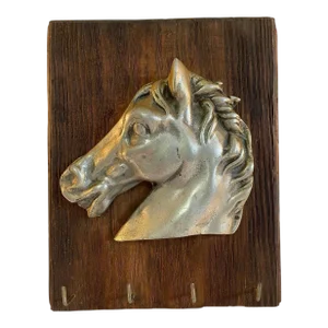 Mid 20th Century Pewter Horse Head Sculpture Key Holder
