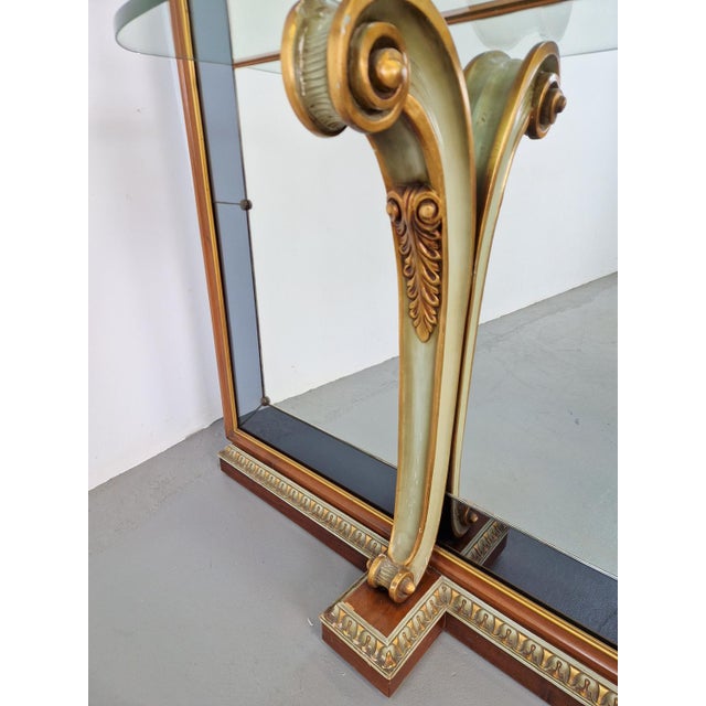 Vintage Floor Mirror with Console Table from Cristal Art, Italy, 1960s For Sale - Image 4 of 18