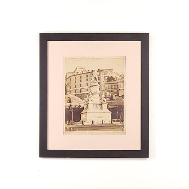 Paper Albumen Photograph of Christopher Columbus Statue, Italy, 19th Century For Sale - Image 7 of 7