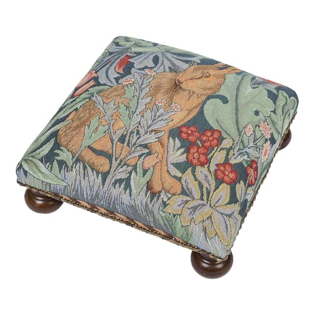 00 Morris Hare Left Tapestry Footstool For Sale